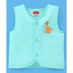 Babyhug 100% Cotton Sleeveless Jhabla Striped & Dino Print Pack of 3 - Blue & White