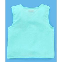Babyhug 100% Cotton Sleeveless Jhabla Striped & Dino Print Pack of 3 - Blue & White
