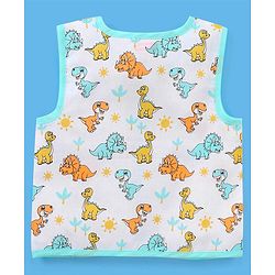 Babyhug 100% Cotton Sleeveless Jhabla Striped & Dino Print Pack of 3 - Blue & White