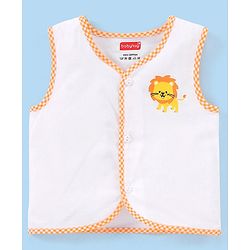 Babyhug 100% Cotton Front Open Jhablas Wild Animal Print Pack of 5 - White