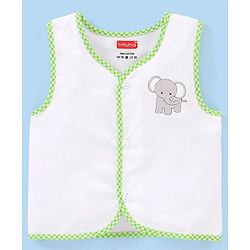 Babyhug 100% Cotton Front Open Jhablas Wild Animal Print Pack of 5 - White