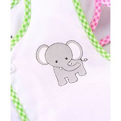 Babyhug 100% Cotton Front Open Jhablas Wild Animal Print Pack of 5 - White