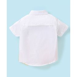 Babyhug 100% Cotton Half Sleeves Color Block Shirt- White & Yellow