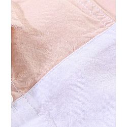 Babyhug 100% Cotton Half Sleeves Cute & Sew Patterned Solid Oxford Shirt - Peach White & Aqua