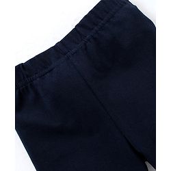 Babyhug Lace Border Three Fourth Leggings - Navy