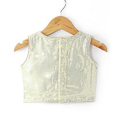 Babyhug Sleeveless Sequenced Choli With Gotta Patti Embroidered Lehenga And Dupatta- Mustard