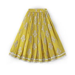 Babyhug Sleeveless Sequenced Choli With Gotta Patti Embroidered Lehenga And Dupatta- Mustard