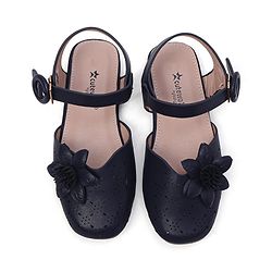 Cute Walk by Babyhug Bellies with Buckle Closure Floral Applique - Navy Blue