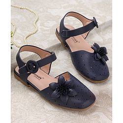 Cute Walk by Babyhug Bellies with Buckle Closure Floral Applique - Navy Blue
