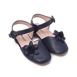 Cute Walk by Babyhug Bellies with Buckle Closure Floral Applique - Navy Blue