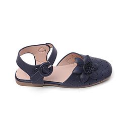 Cute Walk by Babyhug Bellies with Buckle Closure Floral Applique - Navy Blue