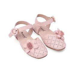Cute Walk by Babyhug Bellies with Buckle Closure Floral Applique - Navy Blue