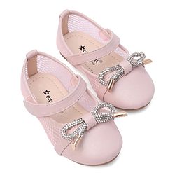Cute Walk By Babyhug Bellies with Velcro Closure & Bow Applique - Pink