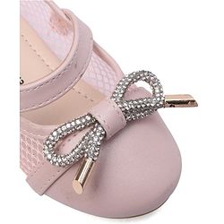 Cute Walk By Babyhug Bellies with Velcro Closure & Bow Applique - Pink