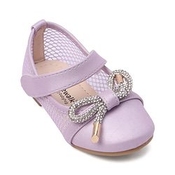 Cute Walk By Babyhug Bellies with Velcro Closure & Bow Applique - Pink