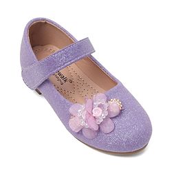 Cute Walk by Babyhug Bellies with Buckle Closure Floral Applique - Purple