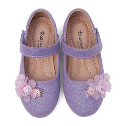 Cute Walk by Babyhug Bellies with Buckle Closure Floral Applique - Purple