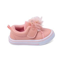 Cute Walk by Babyhug Casual Shoes with Velcro Closure & Floral Applique - Pink
