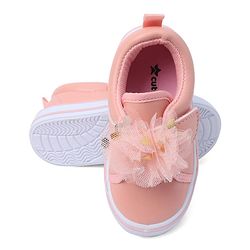 Cute Walk by Babyhug Casual Shoes with Velcro Closure & Floral Applique - Pink