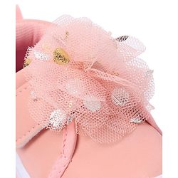 Cute Walk by Babyhug Casual Shoes with Velcro Closure & Floral Applique - Pink