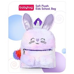 Babyhug Soft Plush Kids Rabbit School Bag Pink - 12 Inches