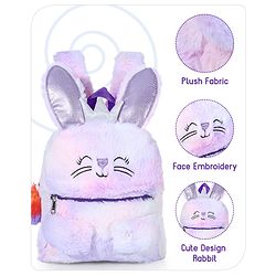 Babyhug Soft Plush Kids Rabbit School Bag Pink - 12 Inches