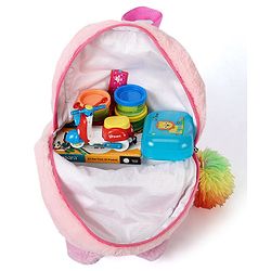 Babyhug Soft Plush Kids Rabbit School Bag Pink - 12 Inches