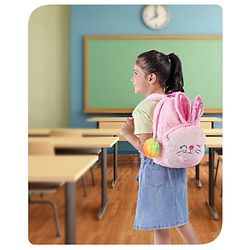 Babyhug Soft Plush Kids Kitten School Bag Purple - 12 Inches