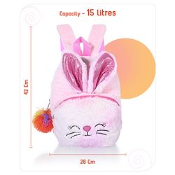 Babyhug Soft Plush Kids Kitten School Bag Purple - 12 Inches