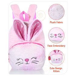 Babyhug Soft Plush Kids Kitten School Bag Purple - 12 Inches