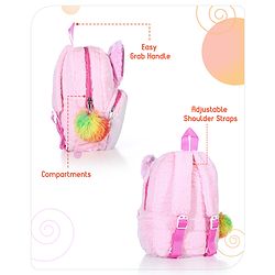 Babyhug Soft Plush Kids Kitten School Bag Purple - 12 Inches