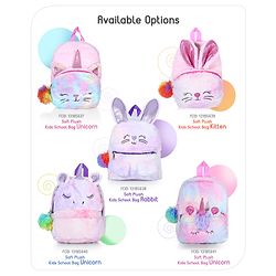 Babyhug Soft Plush Kids Kitten School Bag Purple - 12 Inches