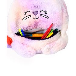Babyhug Soft Plush Kids Kitten School Bag Purple - 12 Inches