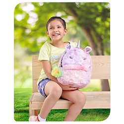Babyhug Soft Plush Unicorn Twilight Sparkling Kids School Bag Purple & Pink - 12 Inches