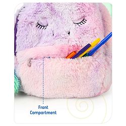 Babyhug Soft Plush Unicorn Twilight Sparkling Kids School Bag Purple & Pink - 12 Inches
