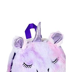 Babyhug Soft Plush Unicorn Twilight Sparkling Kids School Bag Purple & Pink - 12 Inches
