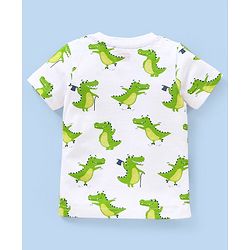 Babyhug Cotton Jersey Half Sleeves T-Shirt Crock Print Pack Of 3 - Green & White