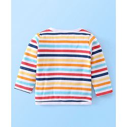 Babyhug 100% Cotton Full Sleeves Vests Stripes & Space Print Pack of 3- Red & Blue