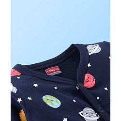 Babyhug 100% Cotton Full Sleeves Vests Stripes & Space Print Pack of 3- Red & Blue