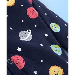 Babyhug 100% Cotton Full Sleeves Vests Stripes & Space Print Pack of 3- Red & Blue