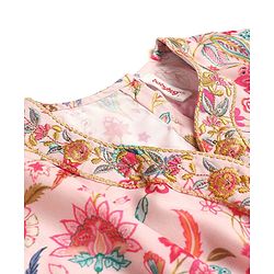 Babyhug Half Sleeves Kaftan Top With Leggings Floral Print- Peach