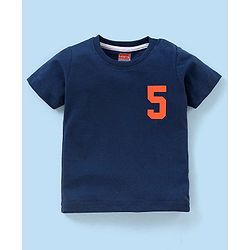 Babyhug Cotton Knit Half Sleeves Text & Balls Printed T-Shirts Pack of 3 - Red & Navy Blue