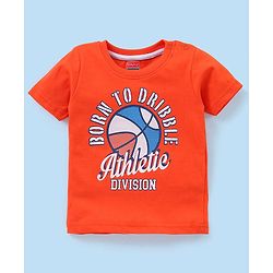 Babyhug Cotton Knit Half Sleeves Text & Balls Printed T-Shirts Pack of 3 - Red & Navy Blue