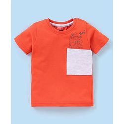 Babyhug Cotton Half Sleeves T-Shirts Tiger Print Pack Of 3 - Grey & Orange