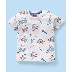 Babyhug Cotton Half Sleeves T-Shirts Tiger Print Pack Of 3 - Grey & Orange