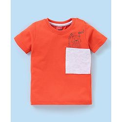 Babyhug Cotton Half Sleeves T-Shirts Tiger Print Pack Of 3 - Grey & Orange