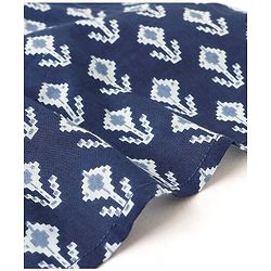 Babyhug 100% Cotton Full Sleeves Floral Printed Kurta & Dhoti Set- Indigo