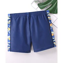 Babyhug Swimming Trunk Text Print - Blue