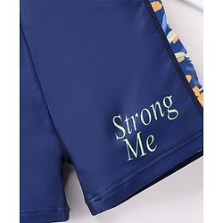 Babyhug Swimming Trunk Text Print - Blue