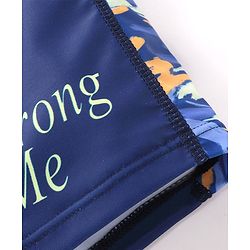 Babyhug Swimming Trunk Text Print - Blue